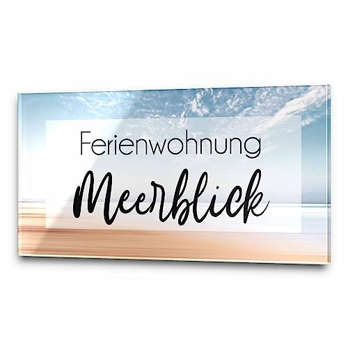 Türschild Namensschild für die Haustür 29x15 cm mit UV Druck und einem einzigartigem Design Eingangsschild Garten Familienschild Klingelschild Klingelplatte Funk-Klingel