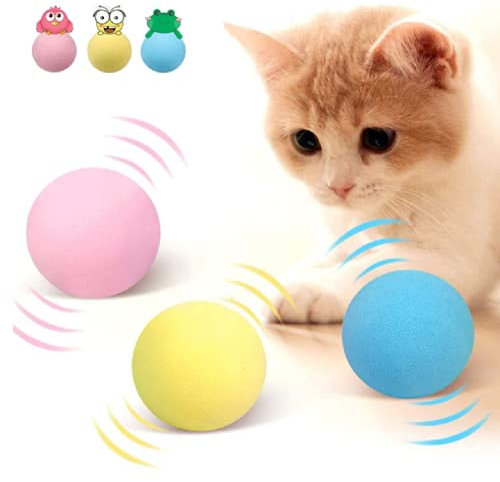 LKJYBG Boules d'herbe à Chat pour Chat, 3pcs Jouets interactifs pour Chat avec gâchette Intelligente, Jouet de Balle pour Chat, Balle grinçante, appels d'animaux réels, Cadeaux pour Chats/Chiens