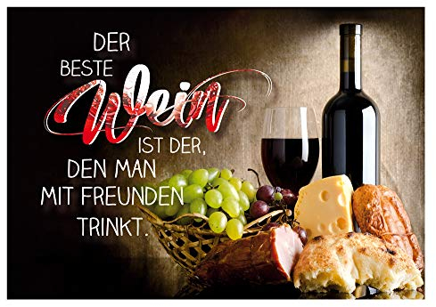 KE - 3D Effekt Geburtstagskarte, Lustige Postkarte mit Spruch, 150x105mm - Motiv: Wein
