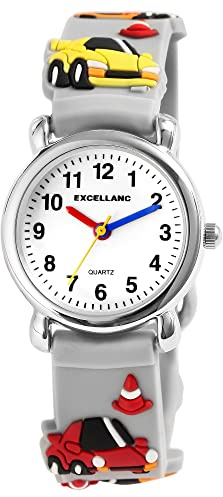 Excellanc Kinderarmbanduhr Analog Lernuhr Jungen Mädchen | Armbanduhr Kinder ab 4 Jahre – Lernuhr | Kinderuhr Analog Jungen 6 8 10 Jahre – bunt wasserdicht Schulkind Geschenk