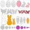 6 Set Stanzschablonen Ostern,Metall Prägeschablonen,Cutting Dies für DIY,Stanzformen,Ostern Scrapbooking,Stanzmaschine Stanzschablone, DIY Fotoalbum Karten Handwerk