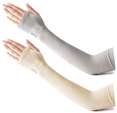 LumiSyne 2 Pares Mangas Del Brazo Hombre Mujere Protección UV UPF50+ Mangas De Compresión Largo Calentadores De Brazos Mangas De Enfriamiento Para Deporte Ciclismo Correr Baloncesto Tatuaje Cubierta