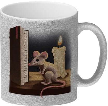 speecheese Leseratte und Buch Glitzer-Kaffeebecher mit niedlichem Nager
