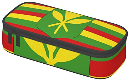 Federmäppchen mit Hawaii-Flagge, großes Fassungsvermögen, langlebige Federmäppchen, Organizer für Büro, Uni, Erwachsene, Teenager, Mädchen, Jungen, Hawaiianische Flagge, Einheitsgröße, Box