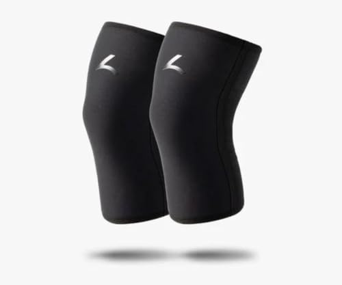 reeva Manicotto da ginocchio unisex per adulti, 7 mm, nero, M