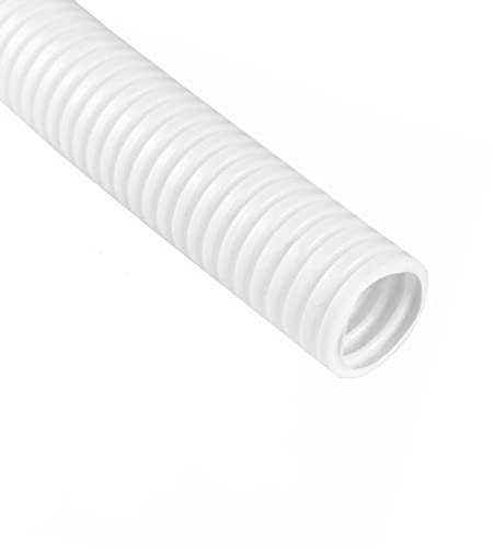 MOCNT Tubo Corrugato Flessibile Auto Tubo Guaina Isolante Protettivo Cavo Filo per Guaina Ondulata Cavi Elettrici Gestione Cavo Ordinato Bianco Esterno 10mm Lunghezza 10 Metri