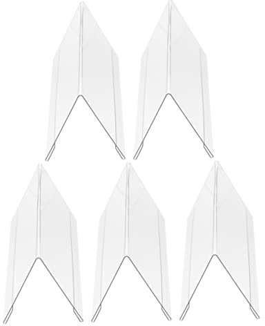 STOBOK Acrylic Name Card Tag Label Stand - 5pcs Transparent Office Table Sign Holders - A Shape Name Tent