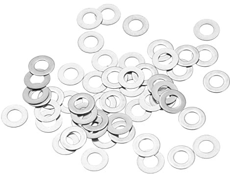 sourcing map Lot de 50 rondelles plates M4 en acier inoxydable 304 4 x 8 x 0,2 mm ultra fines pour boulons à vis, réparation électronique, automobile