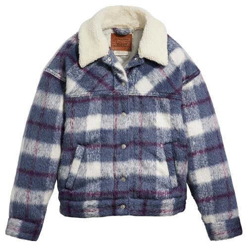 Levi's 90s Cozy Truckers DOUBLÉS Sherpa, Selma Plaid Vintage, M Femme