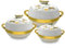 Kajal Küchen-Thermoschalen 3er-Set | Edelstahl Lebensmittelbehälter Wärmefunktion (1000 ml, 1500 ml, 2000 ml) | Isoliert, langlebig, stylisch, weiß-gold