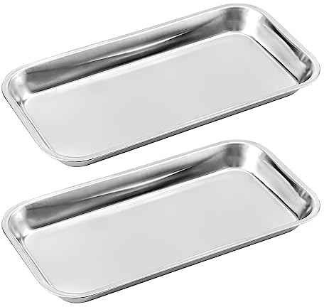 Metal Medical Tray Instrument Tray 8.85 × 4.52 × 0.67 Little Stainless Steel Medical Tray Small Metal Surgical Trays Lab Tray Dental Clinical Tray