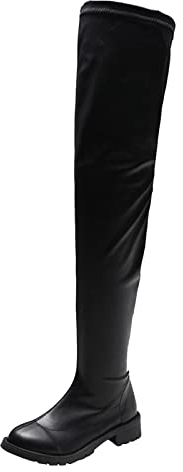 Stivali da Donna sopra al Ginocchio Nero Tacchi Alti Scarpe da Donna Comodi Senza Chiusura Donna Stivali Alti Donna Estivi Stivali Tacco Alto Stivali Lunghi Boots
