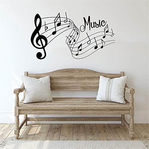 Mode Melodie Wandaufkleber Musik Lieder Klangnotizen Zimmer Zuhause Wandtattoo Schlafzimmer Büro Dekor Abnehmbare Musik Aufkleber 57X32Cm
