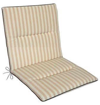 LILENO HOME Coussins pour chaise de jardin [1 pièce – Dossier bas] à rayures roses + passepoil gris – Coussins confortables pour meubles de jardin – Coussins de chaise pour chaises de jardin MAD