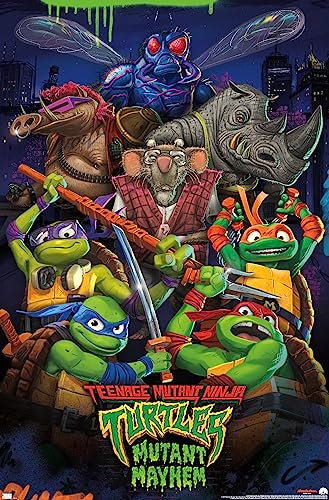 Wiaone Trends International Wandposter, Motiv: Teenage Mutant Ninja, Turtles: Mutant Mayhem – Gruppen-Wandposter, 56,8 x 86,4 cm, ungerahmte Version