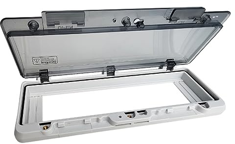 Doktorvolt Betätigungsklappe Einbaurahmen mit Klappfenster für 13 Module Sicherungsmodule für Verteiler Maschinen Schaltschränke aufklappbar 255 x 98 x 31 mm IP67