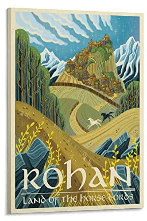 Herr der Ringe Retro Reiseposter Rohan Wandkunst Poster Drucke Wohnkultur Bild Leinwand Gemälde Poster 20 x 30 cm