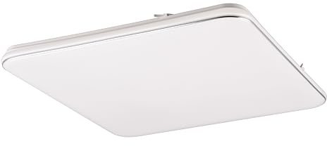Reality Leuchten LED Deckenleuchte Blanca R64141201, Kunststoff Weiß matt/Chrom, inkl. 46 Watt LED, Switch Dimmer