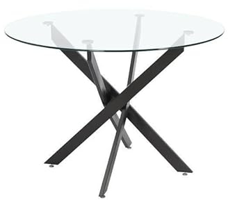 MerkaHome - Mesa Comedor Redonda Cristal 110 cm Elisa