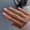 24pcs Short Square Glitter Aurora Pink Stick-on Nails - Solid Color Press-on Removable Glue-on Full Cover Fake Nails for Women Girls - Nail Art Accessories