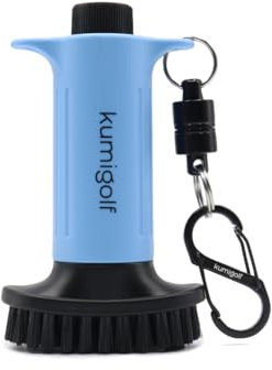 kumigolf® H3 Brosse à eau de golf - Brosse de club de golf de qualité supérieure avec réservoir d'eau pour un nettoyage et une protection parfaits des clubs - Clip magnétique et poils en nylon de