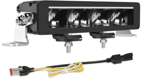 BraveWAY Barre Rampe LED DRL 10 8000LM Projecteur Longue Portée Homologation ECE 12/24V Phare LED Barre Lumineuse pour Les Véhicules de Tracteurs Agricoles, 4x4 quads, Poids Lourd, Caravanes