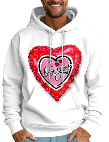 DHYUEN Herren Pullover Winter Locker Pullover Herren Ohne Kapuze Hoodie Männer Lässiges Sweatshirt Jacke Herren Langarmshirt Herren Reißverschluss Langarmshirt Jungen Hoodie Herren Oversize（Weiß，L）