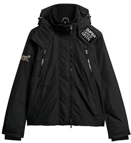 Superdry Herren Mountain SD Windbreaker-Jacke mit Kapuze Schwarz L