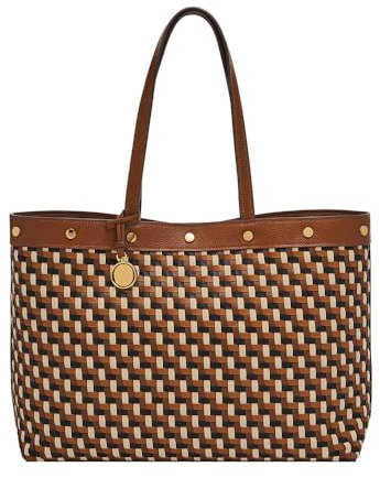 Fossil Women's Jessie Tote Bags, Braun und Weiß