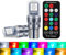 Ruiandsion T10 194 W5W RGB lampadina LED con telecomando 16 colori strobo atmosfera luci di ricambio per 12V auto interni/mappa/casa/porta/targa luce, confezione da 2