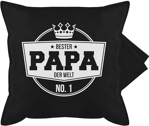 Kissenbezug - Kissen - Bester Papa der Welt Krone - 50 x 50 cm - Schwarz - Vater Best dad Vatertags Beste väter ist Vatertagsgeschenk Vatertagsgeschenke papatag Herrentag