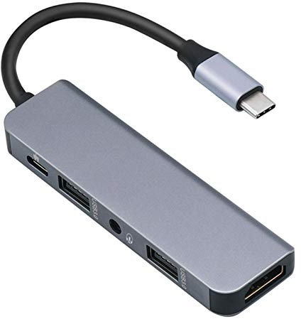Adaptateur multiport USB C avec 4K HIMD USB 3.0 USB 2.0 USB C 3,5 mm audio USB station d'accueil pour iMac Pro MacBook Air Notebook PC portable