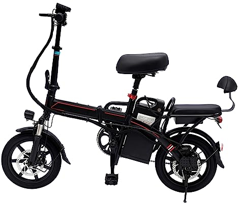 JUDEMII 14 Zoll Klapprad Elektrofahrrad Grau mit Display Screen Elektrofahrräder Kapazität 2 Personen E-Bike Tragfähigkeit 120kg für Senioren, Damen und Herren Erwachsene mit Einer Höhe 5.2-5.9ft