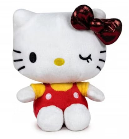 Play by Play Hello Kitty Plüschfigur zum 50. Jahrestag – weiche Sammelfigur, inspiriert von den Abenteuern der Kitty-Katze – Höhe 16 cm (rot)