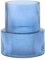 KAYLETIN Jarrón de cristal azul, jarrón acanalado, jarrón de vidrio estriado, jarrón de flores, jarrón moderno para sala de estar, oficina, 19 cm