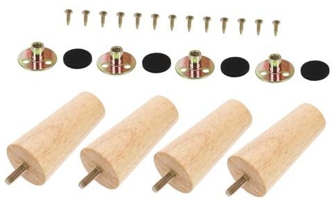 KITANDOVE Esstisch Beine 4 Sets Massivholz Tischbeine Stabile Konische Holzmöbelbeine Für Tischgestelle u Form Oder Dreieckige Konstruktionen Inkl Befestigungsmaterial Für Einfache Montage