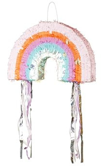 Piñata 50x33x10cm Regenbogen - Party Dekoration zum Befüllen - Partyspiele für Kindergeburtstag Geburtstag Hochzeit Party - Geburtstagsdeko Partydeko & Partyzubehör - Bunt Pastell