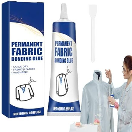 Biniveil Colle pour tissu transparente, colle pour tissu pour patchs - Colle imperméable adhésive forte,Colle permanente de réparation de tissu, super colle adhésive pour tissu, colle à coudre
