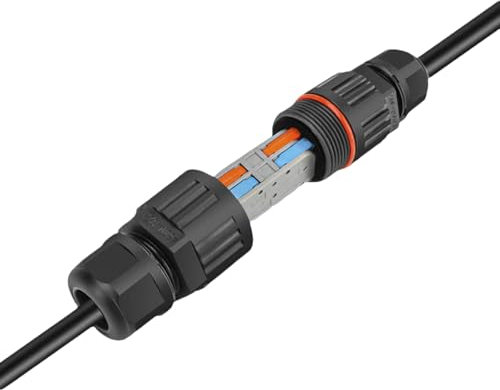 Waterproof Electrical Cable Wire Connector, Outdoor Cable Connector,Outdoor Electrical Junction Box, IP68 Junction Box Cable Connector Sleeve Coupler For 2 Or 3 Pins Cables, -40°C +95°C Connection Box