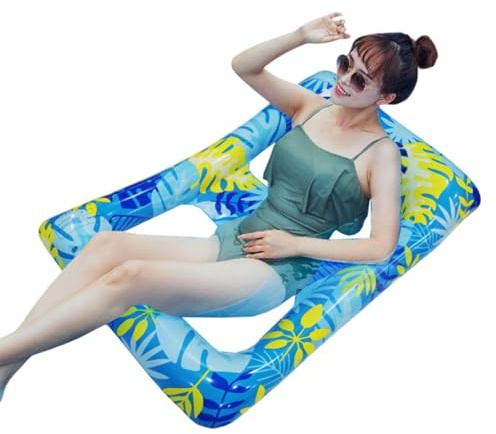 Nybhyjka Aufblasbare Pools, Wasserschwimmer für Erwachsene – Pool Aufblasbare Hängematte Wasserspielzeug, Trolley für Erwachsene mit Rückenlehne zum Schwimmen, Strand,