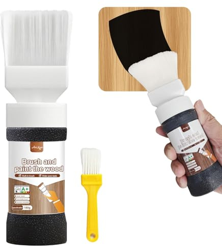 Anirun Peinture Noire Polyvalente 180g Adaptée pour Meubles, Armoires, Bois et Métal, Formule Aqueuse à Séchage Rapide, Compatible avec la Plupart des Surfaces pour Retouches et Rénovation