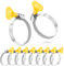 Poppstar 10x Schlauchschellen mit Flügelmutter Edelstahl, Spannbereich 35-50 mm, W2-Qualität, gelb