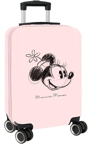 Minnie Mouse Baby Kabinentrolley 50,8 cm, Koffer mit Rädern, Sicherheitsschloss, Leichter Koffer, 34,5 x 20 x 55 cm, Hellrosa, M, Lässig