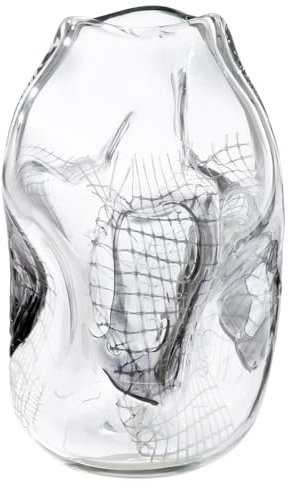 Vase en Verre teinté dans la Masse - Transparent, Noir - Hauteur : 32 cm - Vase à Fleurs étanche