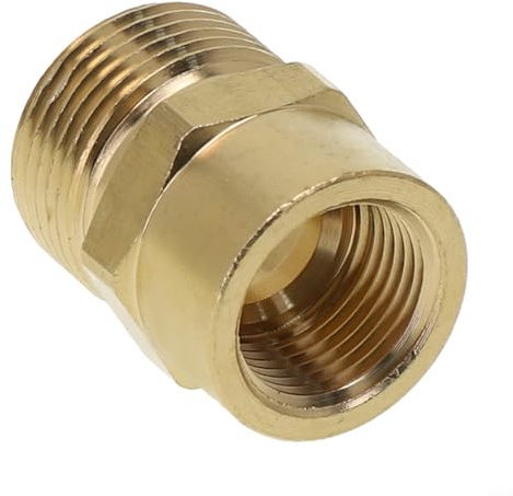 Gdfnmogo Messing M22 x 1,5 Stecker auf 3/8 Zoll Buchse Adapter für Hochdruckreinigerschlauch und Lanzenverbinder, Schnellverbindungsfitting für Gartenschlauch, Pumpe, Schlauchtrommel, Kugel