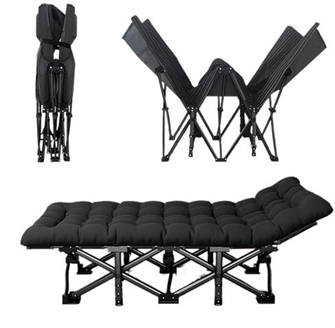 ZIUBMVDYC Klappbares Campingbett für Erwachsene, Tragbarer Reiseklappbett-Nickerchenstuhl, einfacher Büro-Outdoor-Camping-Liegestuhl(190cm)