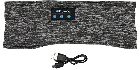 Aumotop Auriculares Deportivos con Diadema, Auriculares Inalámbricos para Dormir para Hacer Ejercicio, Correr, Viajar, Cable Trenzado Duradero