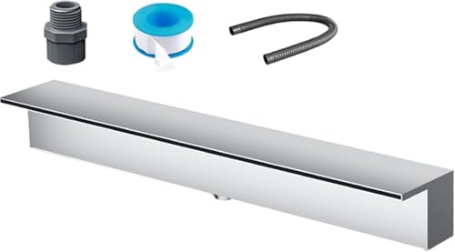 AVLLSO Teich Wasserfall Set Pool Wasserfall Brunnen für Outdoor Dekor, Patio Pool Kit auf der Wand für Garten, 20-200cm / 8-79in L(Silver,20cm/8in L)