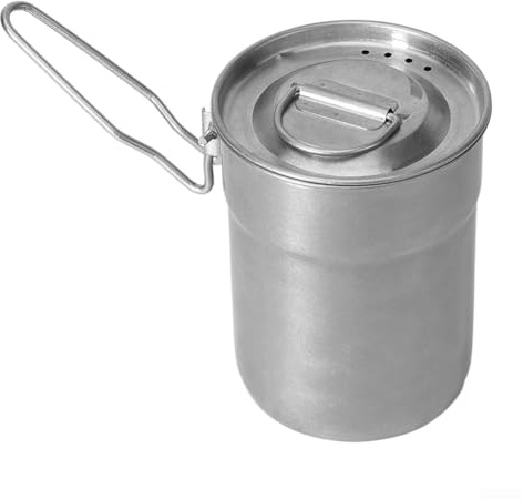 1L Stainless Steel Camping Kettle, Foldable Handle & Lid, Ultra-Light Backpacking Coffee Pot, 304 Rust-Proof for Hiking, Picnic, Outdoor Cooking(Matte)