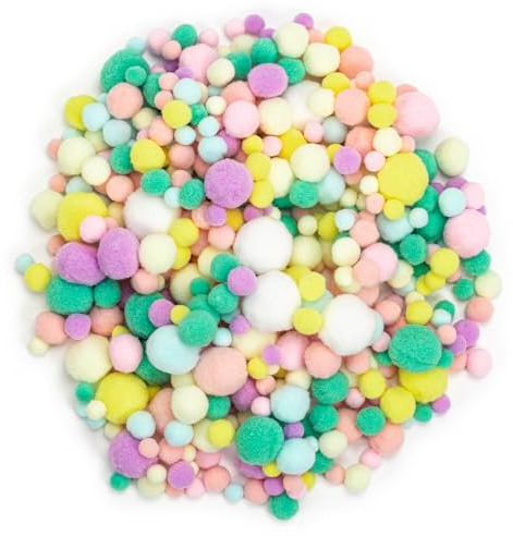 390 Stück Mini Pompons zum Basteln, 1-3cm Bunte Pompons Deko für DIY Kreative Handwerk, Kleine Pom Pom Bommel zum Basteln Partydekoration (bunte)